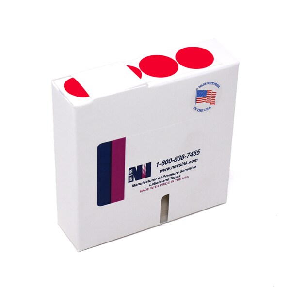 1" Color Coding Dots Red - Roll Form